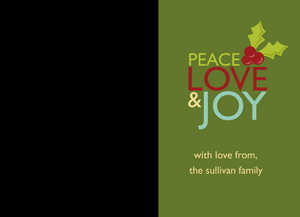 Peace, Love and Joy Greeting cards