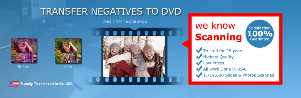 Transfer negative to DVD